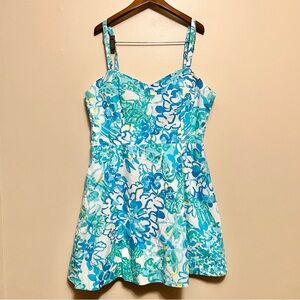 Lilly Pulitzer Blue and Yellow Floral Dress